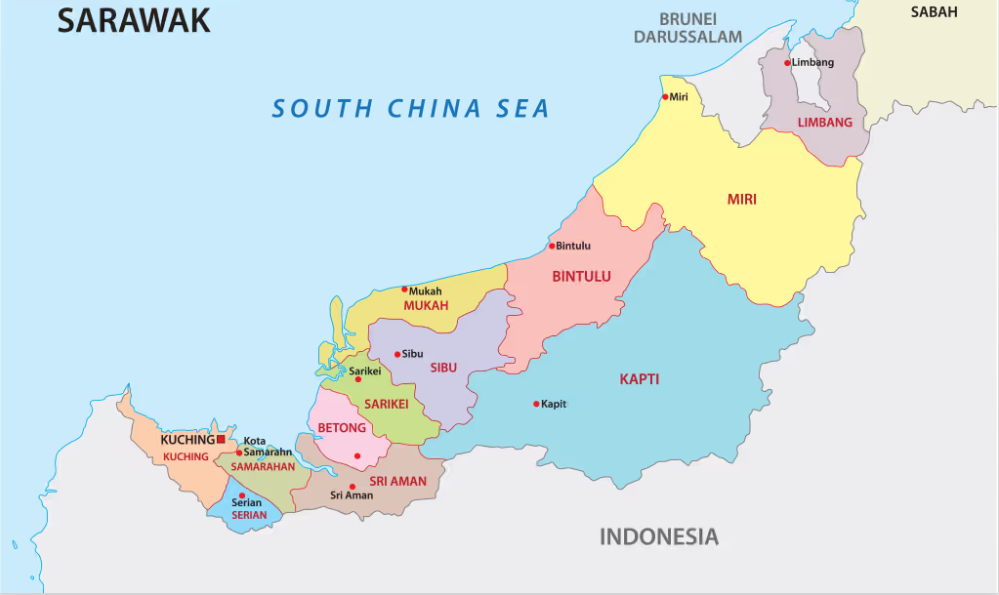 Sarawak wholesale distribution coverage map Vittoria Agency